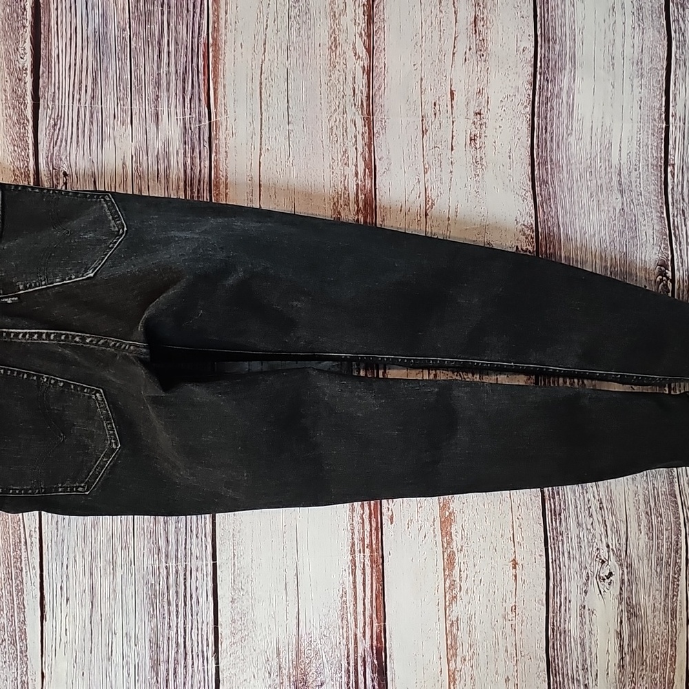 LEVI'S BLACK PREMIUM DENIM SKINNY ANKLE BIB OVERALLS - Picture 5 of 15
